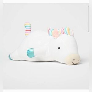 Rainbow Horse Soothing Weighted Plush Kids’ Throw Pillow White -